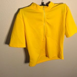 Yellow cropped shein top